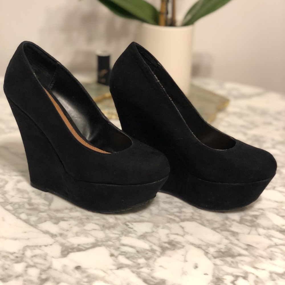 Basic Platform Wedges Black